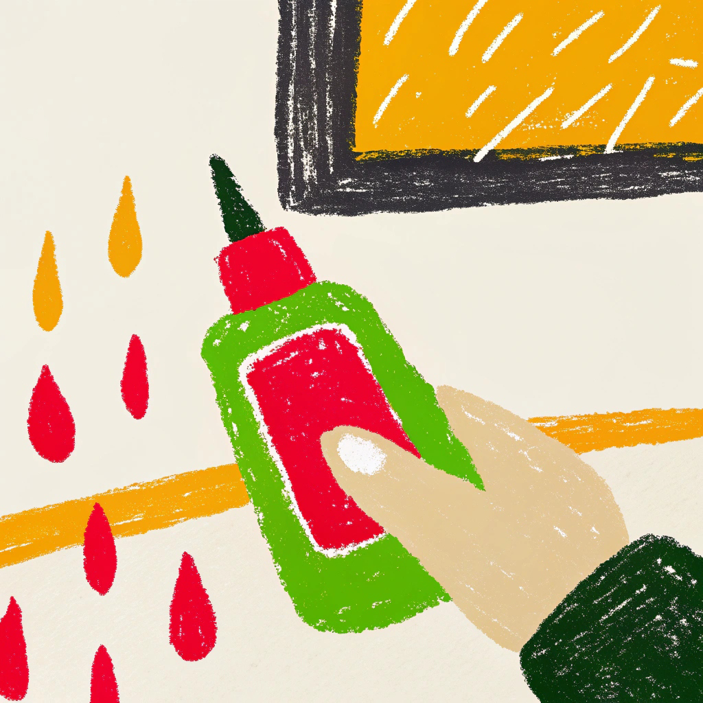 Immagine rappresentativa delle attività artigianali: una mano che impugna un tubetto di colla