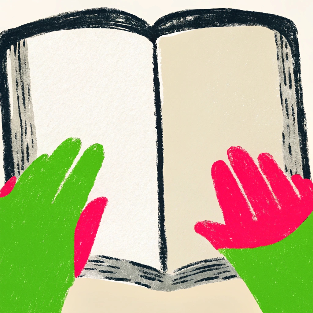Immagine rappresentativa del progetti PIPPI: due mani appoggiate su un libro aperto