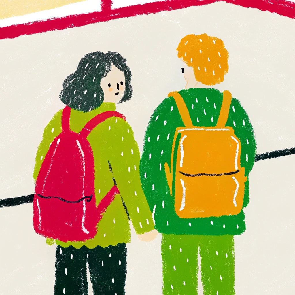 Immagine rappresentativa dei progetti di supporto alle transizioni scolastiche: mostra due ragazzi con lo zaino in spalla che si tengono per mano