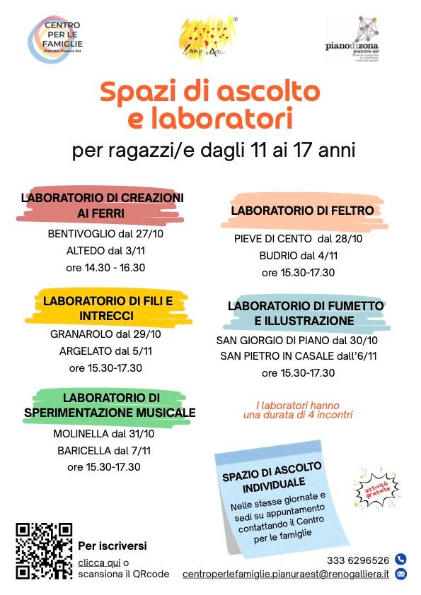 SPAZI   DI   ASCOLTO    E   ATTIVITA’ LABORATORIALI